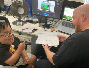 Aarnav and Mark storyboarding