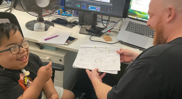 Aarnav and Mark storyboarding
