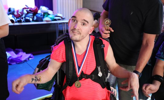 Chris with award