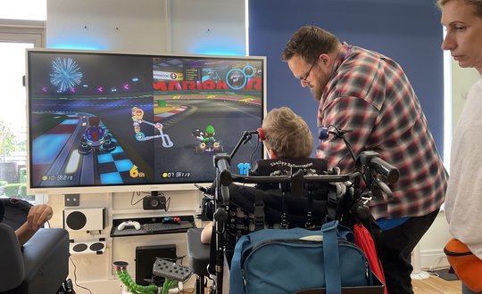 A gaming session using assistive technology