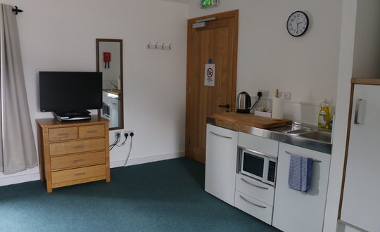 Kitchen and TV area
