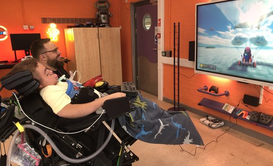 An immersive game in the Tech Room